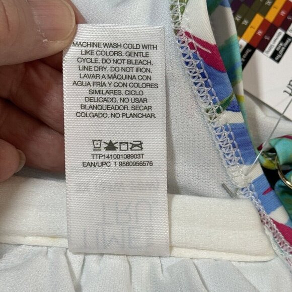 TIME & TRU Tropical Print Swimsuit Bikini Top Women 3X (24W-26W)‎ Adjustable NEW - Picture 12 of 15